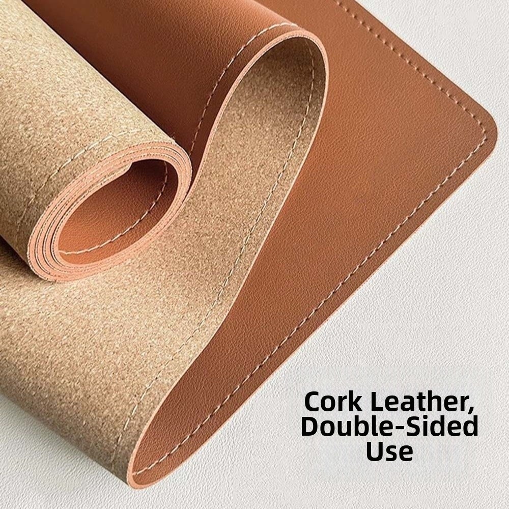 Leather Desk Pad - แผ่นรองเขียนหนังกันน้ำสำหรับโต๊ะทำงาน แผ่นรองคีย์บอร์ดขนาดใหญ่สองด้านสำหรับพนักงาน