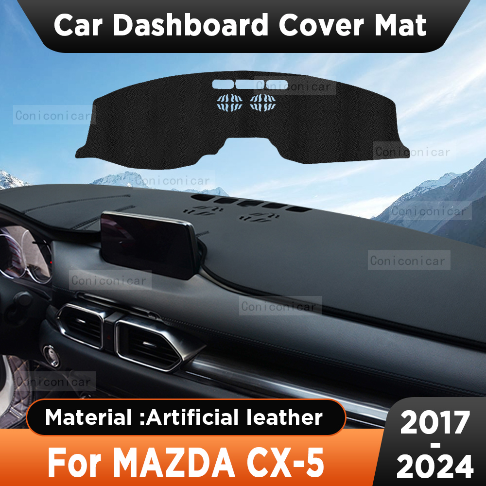 Leather Desk Pad - แผ่นรองหนังเทียมกันลื่นสำหรับโต๊ะทำงานแผงหน้าปัดรถยนต์ที่บังแดดอุปกรณ์เสริมสำหรับมาสด้า CX-5 2017-2024