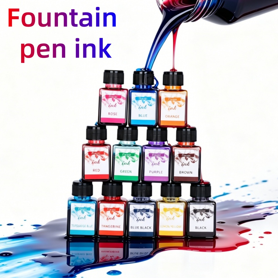 Fountain Pen Bottled Ink - หมึกปากกาหมึกซึม 12 สี 25 มล. หมึกแห้งเร็วคุณภาพสูง