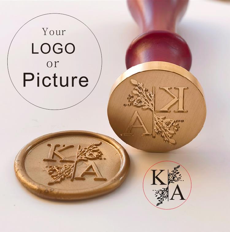 Rubber Date Stamp - Custom Seal Wax Sealแสตมป์ที่กําหนดเองด้วยโลโก้ของตัวเองเชิญงานแต่งงานของขวัญวันเกิดแสตมป์เปลี่ยนได้จับแสตมป์หัตถกรรมSeal