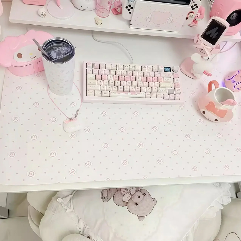 แผ่นรองเมาส์หนัง PU ลายจุดสีชม - Leather Desk Pad บทวิจารณ์และราคา