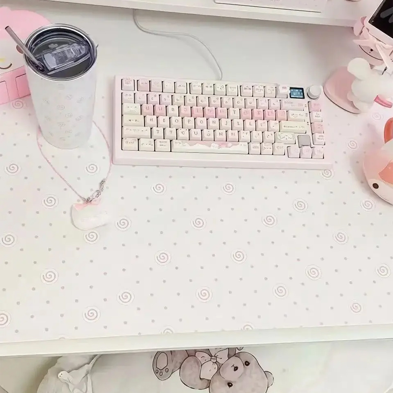 แผ่นรองเมาส์หนัง PU ลายจุดสีชม - Leather Desk Pad บทวิจารณ์และราคา