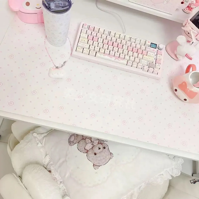 แผ่นรองเมาส์หนัง PU ลายจุดสีชม - Leather Desk Pad บทวิจารณ์และราคา