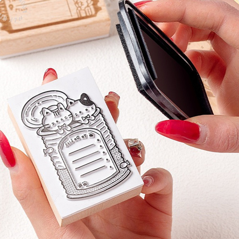 แสตมป์ยางลายแมวน่ารัก วัสดุไม้ - Rubber Date Stamp บทวิจารณ์และราคา