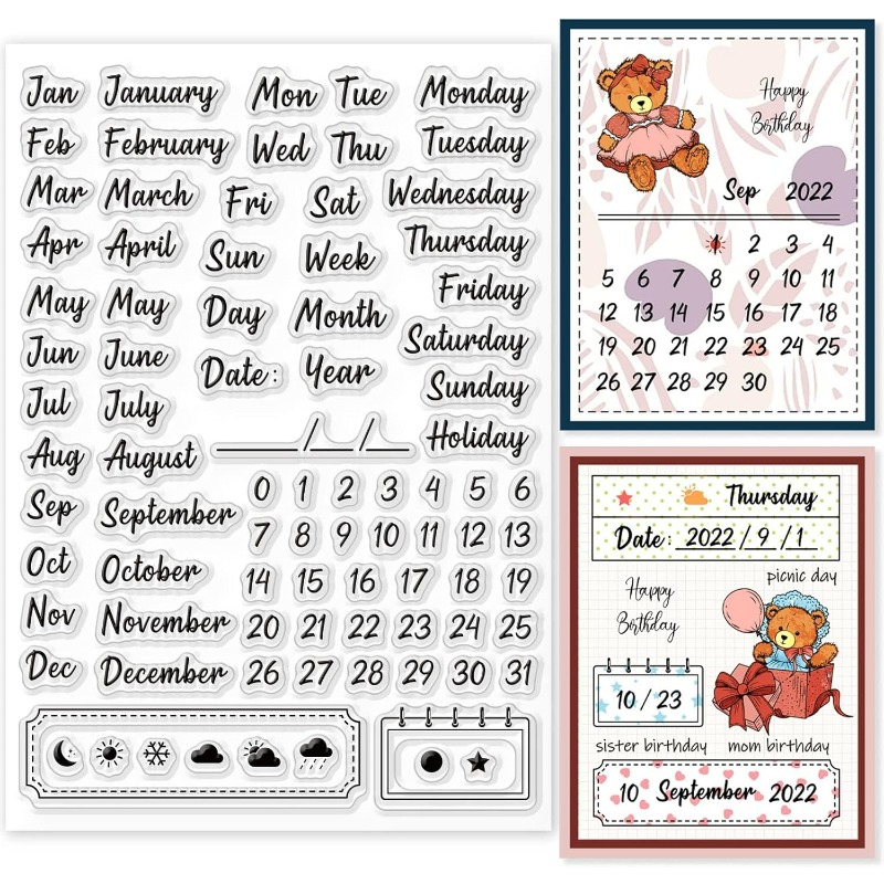 1PC 8.3x5.8in ปฏิทินล้างแสตมป์ - Rubber Date Stamp บทวิจารณ์และราคา