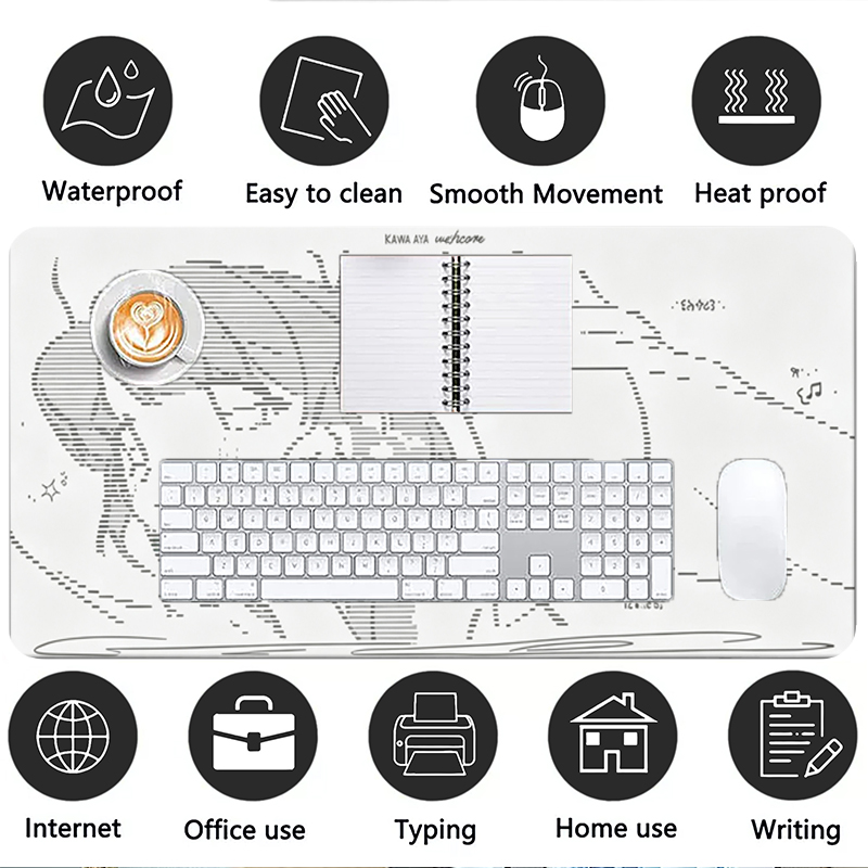 แผ่นรองเมาส์หนังลายการ์ตูนอนิเ - Leather Desk Pad บทวิจารณ์และราคา